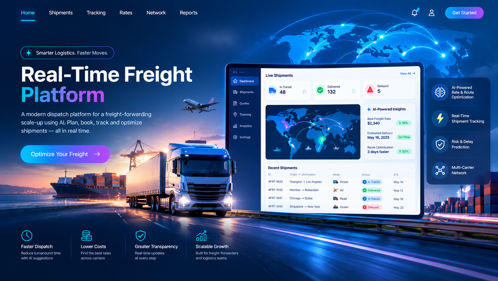 Quant Logistics — Real-Time Freight Platform